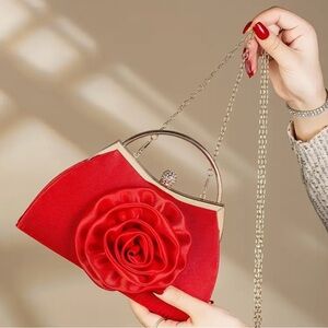 Chic Red Rose Women's Clutch